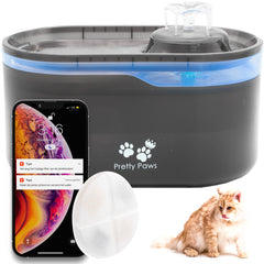 Pretty Paws Waterfontein PP098 - Drinkfontein Kat - Kattenfontein met App/WiFi - Geruisloos - Waterdispenser Kat