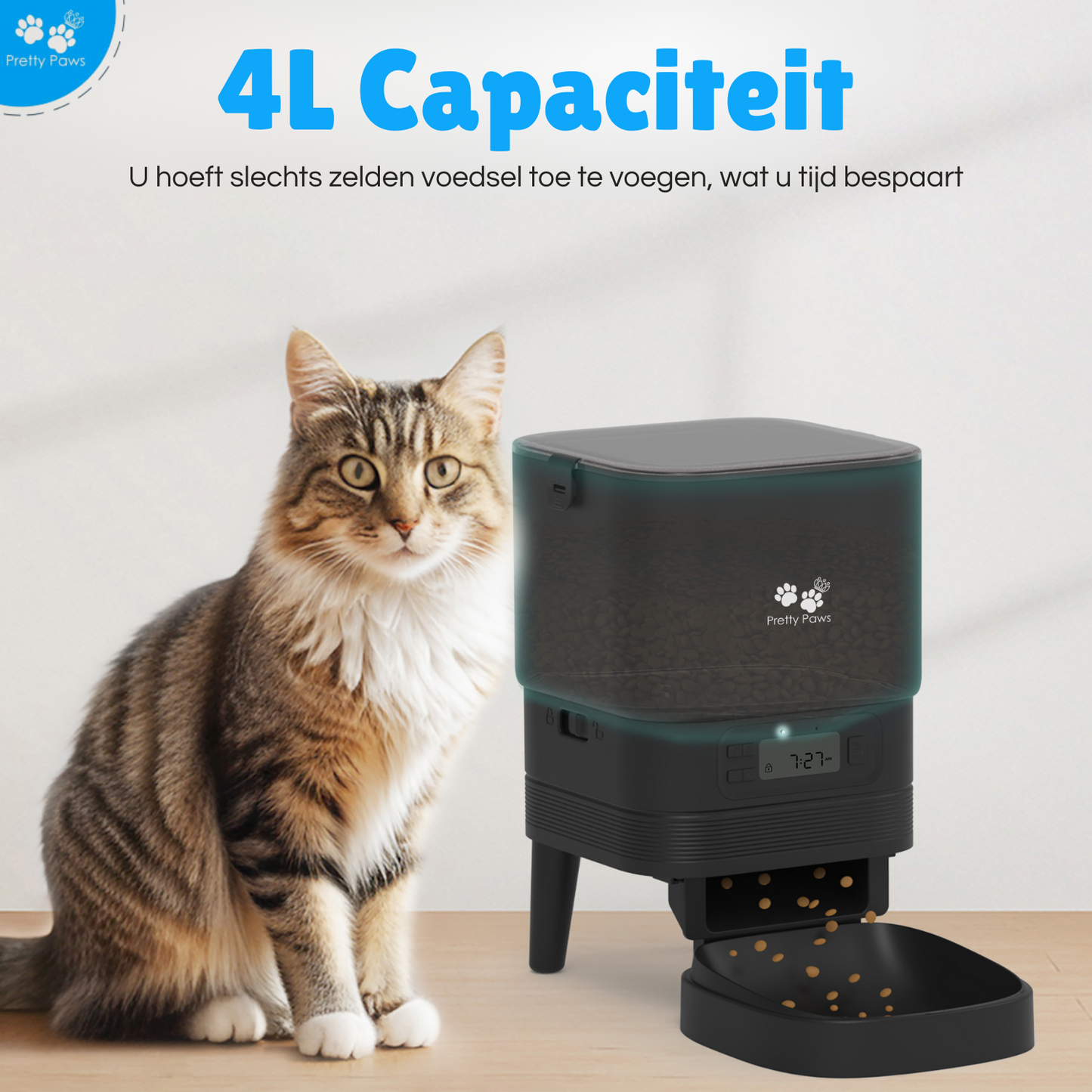 Pretty Paws PP002 Professionele Automatische Voerbak - Zwart