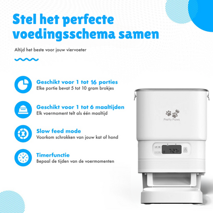 Pretty Paws PP002 Professionele Automatische Voerbak - Wit