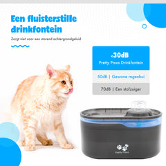 Pretty Paws Waterfontein PP098 - Drinkfontein Kat - Kattenfontein met App/WiFi - Geruisloos - Waterdispenser Kat