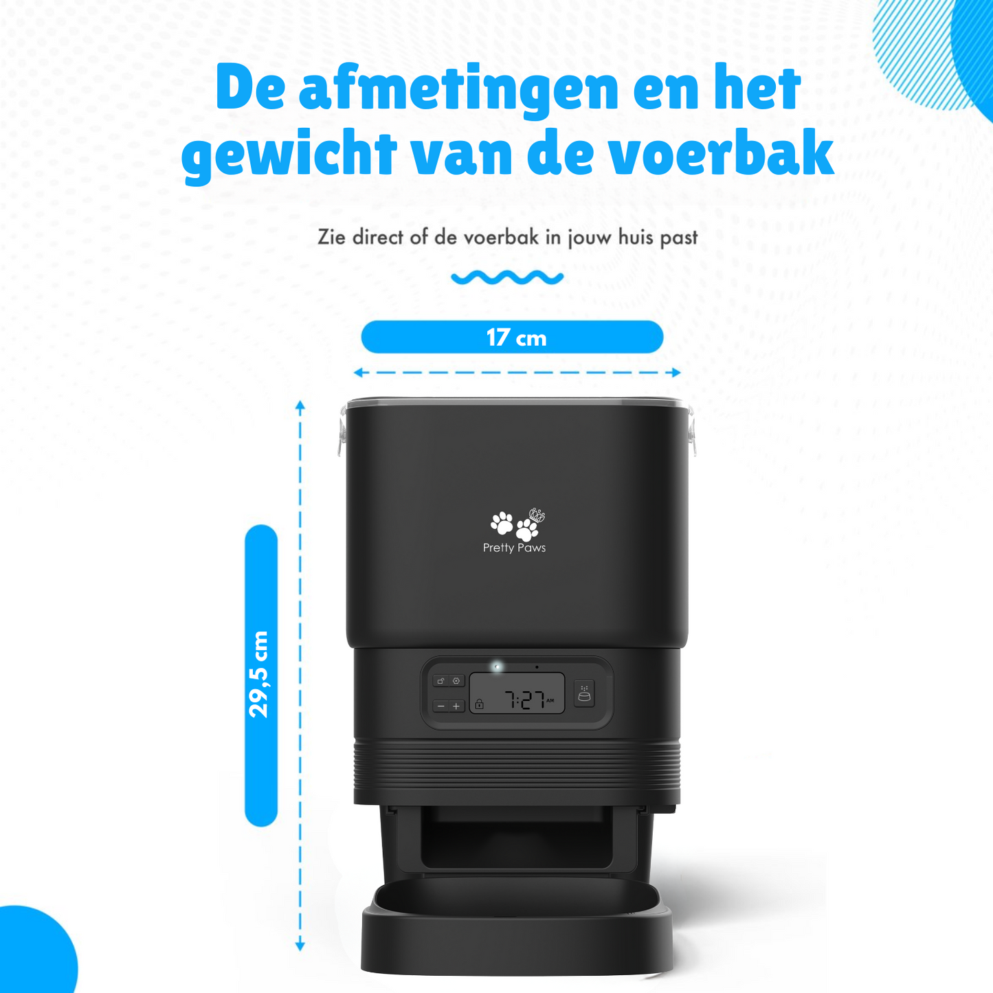 Pretty Paws PP002 Professionele Automatische Voerbak - Zwart