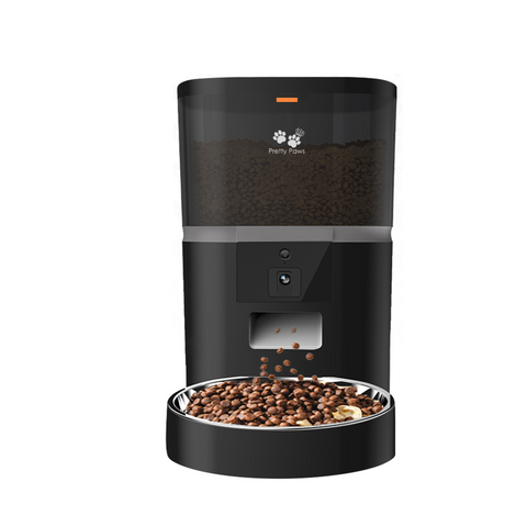 Pretty Paws QQ005 Wifi Camera Voermachine - 4L - Zwart