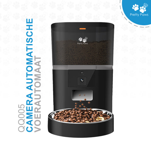 Pretty Paws QQ005 Wifi Camera Voermachine - 4L - Zwart