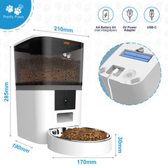 Pretty Paws QQ005 Wifi Camera Voermachine - 4L - Wit