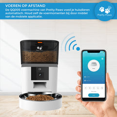 Pretty Paws QQ005 Wifi Camera Voermachine - 4L - Wit