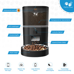 Pretty Paws QQ003 - Wifi Voermachine - Zwart - 4L
