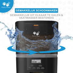 Pretty Paws QQ002 - Dubbele Automatische Voerbak - 6L - Zwart