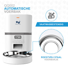 Pretty Paws QQ002 - Automatische Voermachine - Kat - 4L - Wit