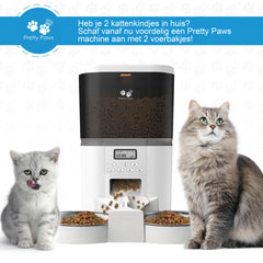 Pretty Paws QQ002 - Dubbele Automatische Voerbak - 6L - Wit