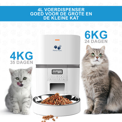 Pretty Paws QQ002 - Automatische Voermachine - Kat - 4L - Wit