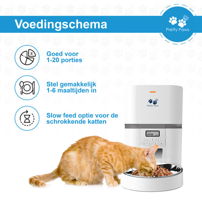 Pretty Paws QQ002 - Automatische Voermachine - Kat - 4L - Wit