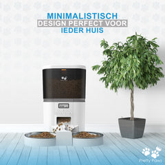 Pretty Paws QQ002 - Dubbele Automatische Voerbak - 6L - Wit