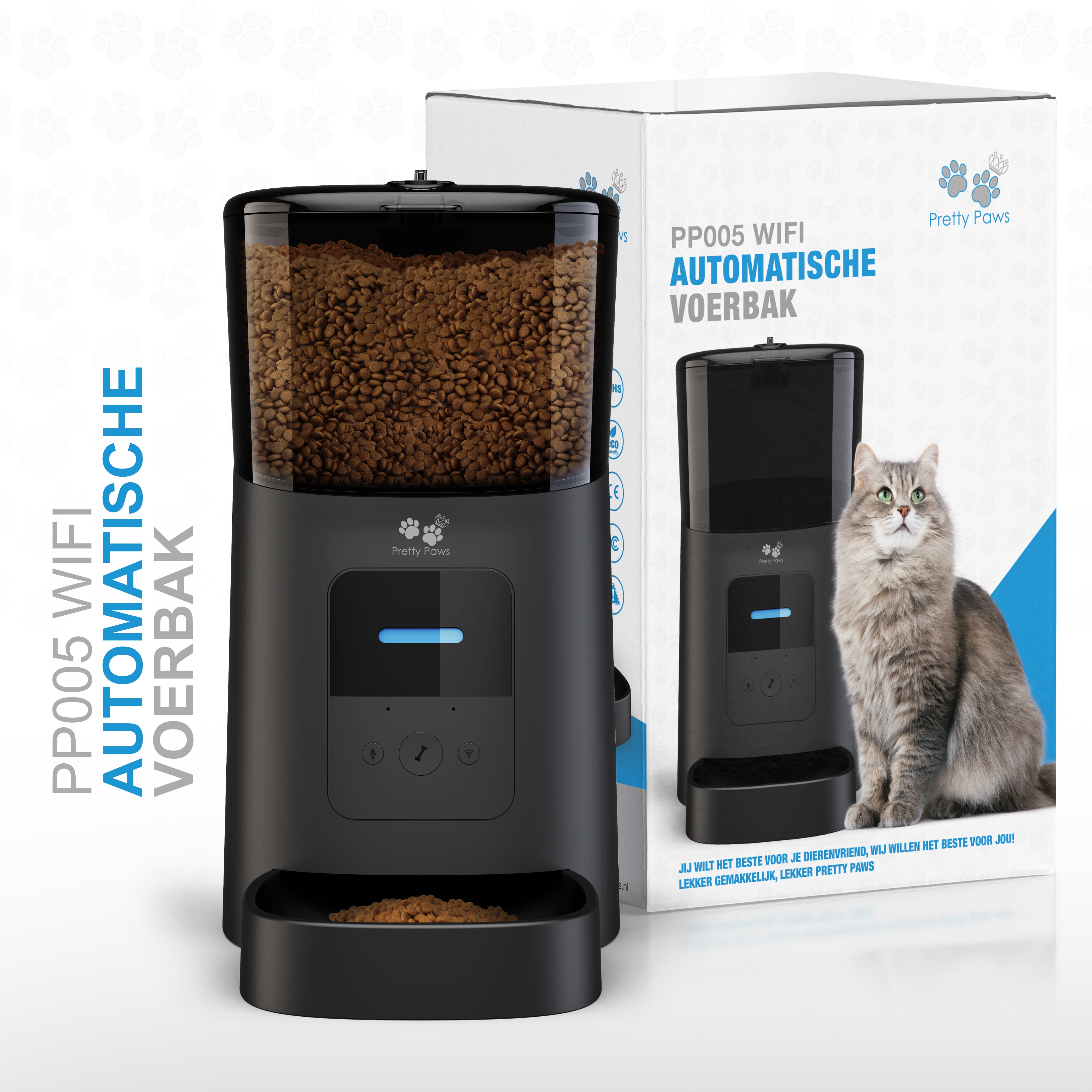 HoneyGuaridan Voederautomaat voor 2 Katten/Honden, 5L Automatische Kattenvoerautomaat met Timer, Gelijkmatige Verdeling van Kattenvoer, Drievoudige Afdichting, 10s Spraakopname, 1-6 maaltijden/dag HoneyGuaridan Voederautomaat voor 2 Katten/Honden, 5L Automatische Kattenvoerautomaat met Timer, Gelijkmatige Verdeling van Kattenvoer, Drievoudige Afdichting, 10s Spraakopname, 1-6 maaltijden/dag